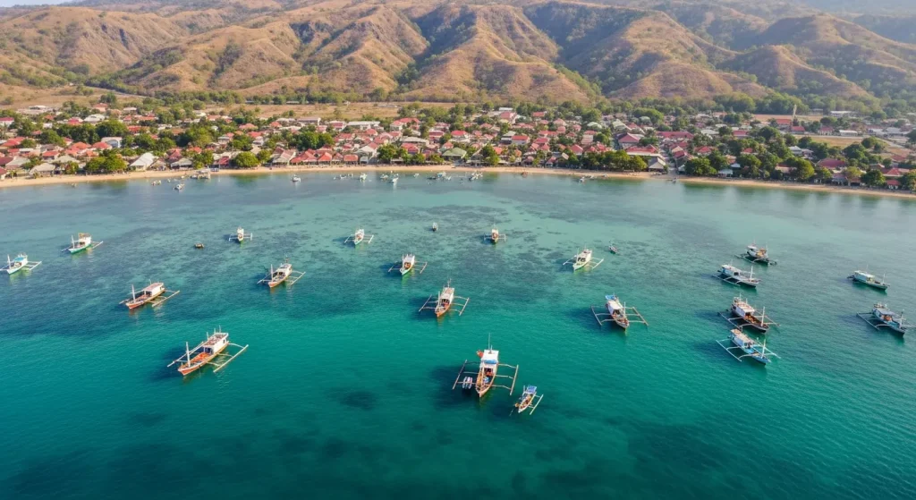 Aerial view of Kupang bay, West Timor